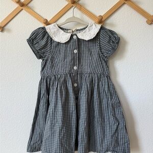 Charming Kids Gingham Dress with White Collar